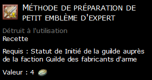 Méthode de préparation de petit emblème d'expert