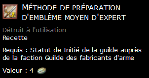 Méthode de préparation d'emblème moyen d'expert