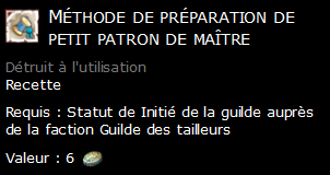 Méthode de préparation de petit patron de maître