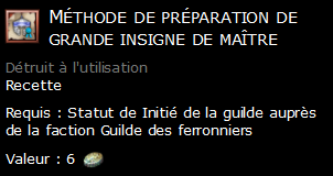 Méthode de préparation de grande insigne de maître