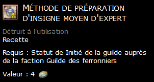 Méthode de préparation d'insigne moyen d'expert