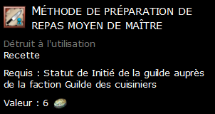 Méthode de préparation de repas moyen de maître