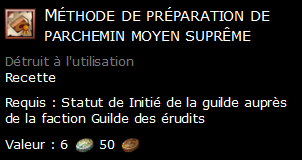 Méthode de préparation de parchemin moyen suprême