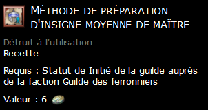 Méthode de préparation d'insigne moyenne de maître