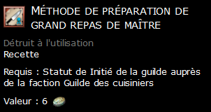 Méthode de préparation de grand repas de maître