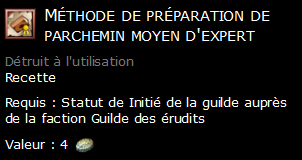 Méthode de préparation de parchemin moyen d'expert