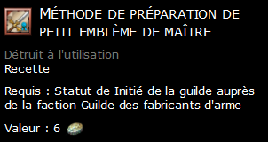 Méthode de préparation de petit emblème de maître