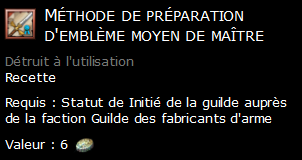 Méthode de préparation d'emblème moyen de maître