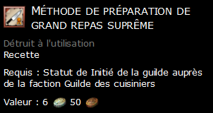 Méthode de préparation de grand repas suprême