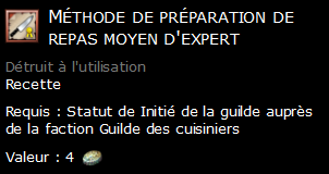 Méthode de préparation de repas moyen d'expert