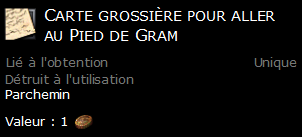 Carte grossière pour aller au Pied de Gram