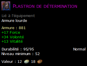 Plastron de détermination