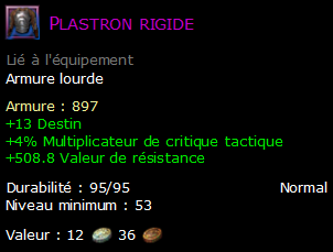 Plastron rigide