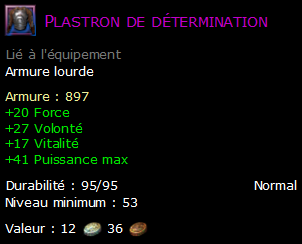 Plastron de détermination