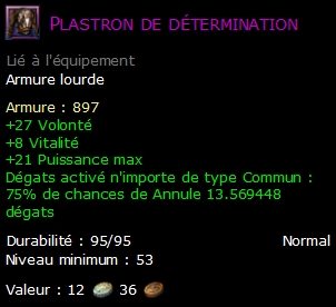 Plastron de détermination