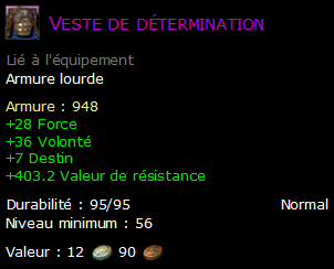 Veste de détermination