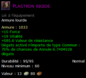 Plastron rigide