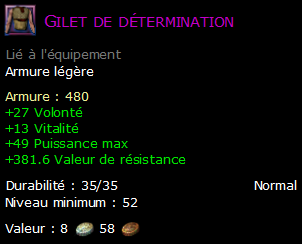 Gilet de détermination