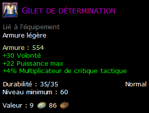 Gilet de détermination