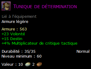 Tunique de détermination