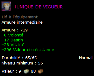 Tunique de vigueur