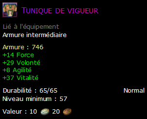 Tunique de vigueur