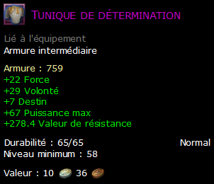 Tunique de détermination