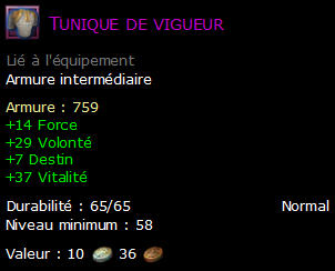 Tunique de vigueur