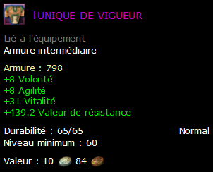 Tunique de vigueur