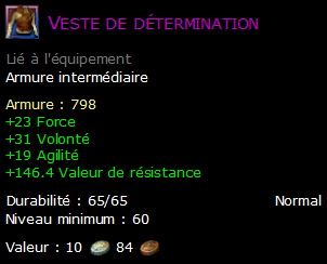 Veste de détermination