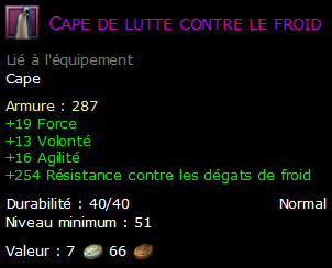 Cape de lutte contre le froid