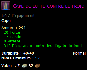 Cape de lutte contre le froid