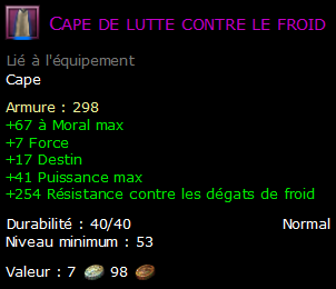 Cape de lutte contre le froid