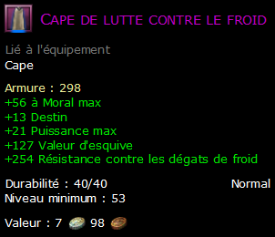 Cape de lutte contre le froid