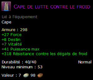 Cape de lutte contre le froid