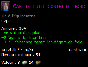 Cape de lutte contre le froid