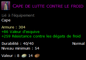 Cape de lutte contre le froid