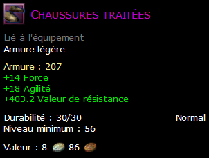 Chaussures traitées