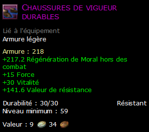 Chaussures de vigueur durables