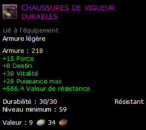 Chaussures de vigueur durables