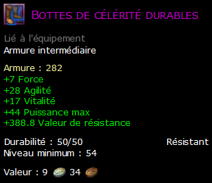 Bottes de célérité durables