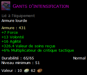 Gants d'intensification