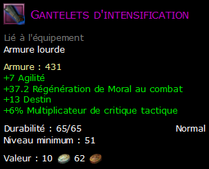 Gantelets d'intensification