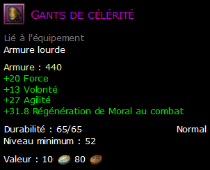 Gants de célérité