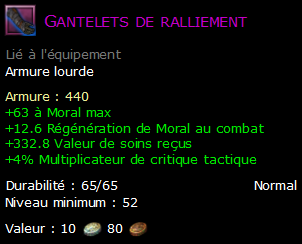 Gantelets de ralliement