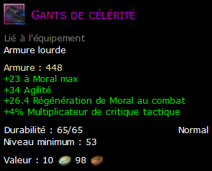 Gants de célérité