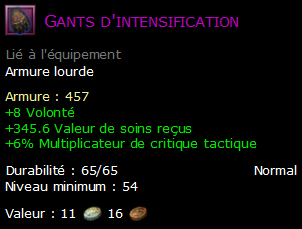 Gants d'intensification