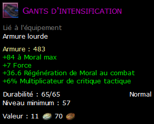 Gants d'intensification