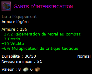 Gants d'intensification