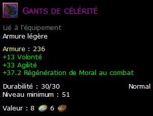 Gants de célérité